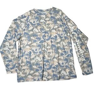 Colombia PFG Performance Fishing Gear Shimmer Mens Long Sleeve T-Shirt  2X Blue‎